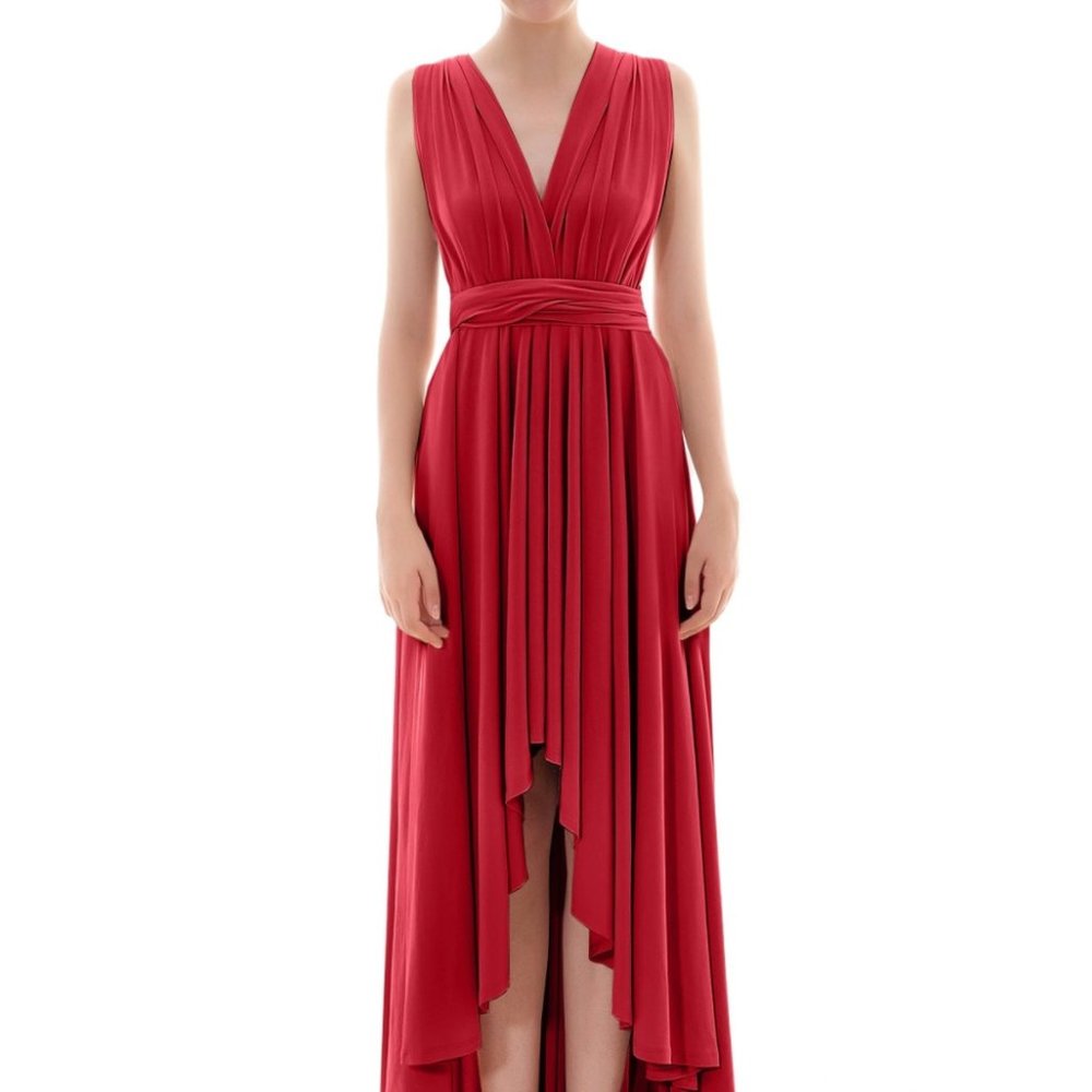 Convertible Asymmetrical Flowy Wrap Dress